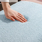 Banc pouf de rangement bleu avec pieds dorés