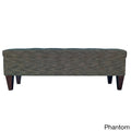 Banc de rangement capitonné long 10 boutons avec pouf ottoman