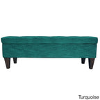 Banc de rangement capitonné long 10 boutons avec pouf ottoman