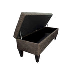 Banc de rangement capitonné long 10 boutons avec pouf ottoman