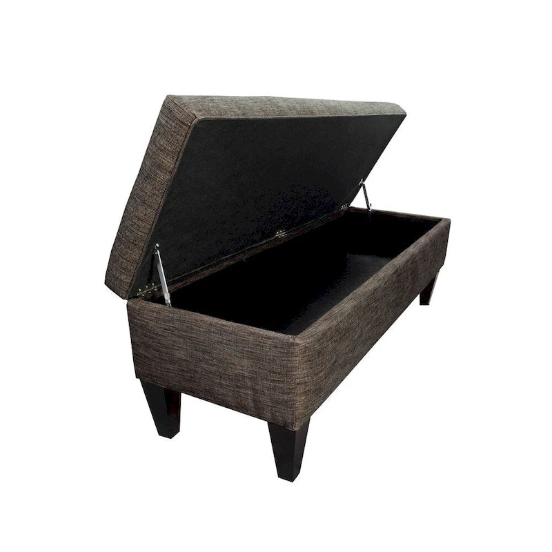 Banc de rangement capitonné long 10 boutons avec pouf ottoman