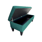 Banc de rangement capitonné long 10 boutons avec pouf ottoman