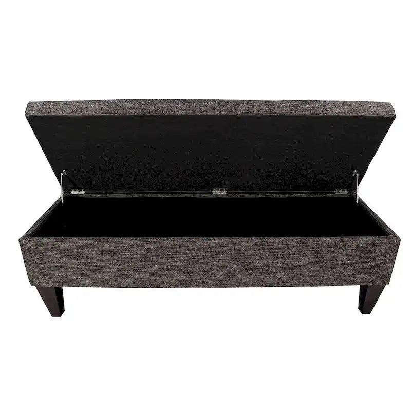 Banc de rangement capitonné long 10 boutons avec pouf ottoman
