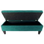 Banc de rangement capitonné long 10 boutons avec pouf ottoman