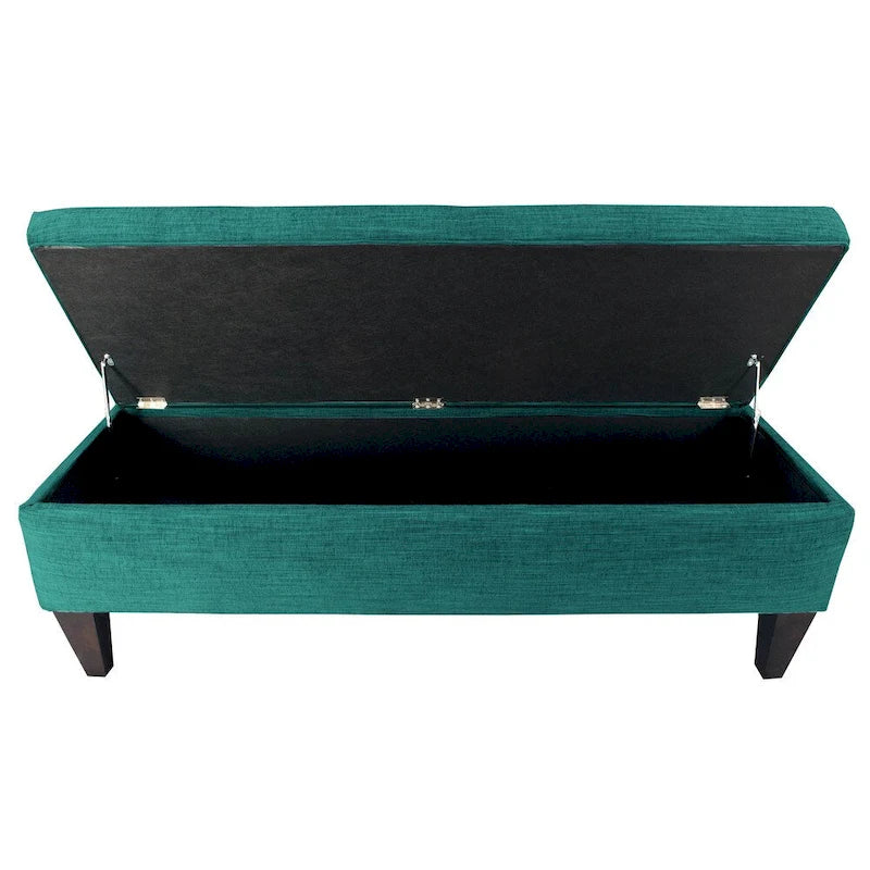 Banc de rangement capitonné long 10 boutons avec pouf ottoman