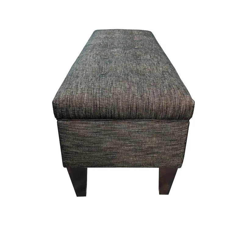 Banc de rangement capitonné long 10 boutons avec pouf ottoman
