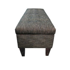 Banc de rangement capitonné long 10 boutons avec pouf ottoman