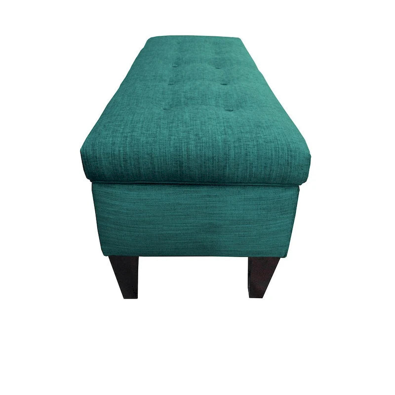 Banc de rangement capitonné long 10 boutons avec pouf ottoman