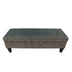 Banc de rangement capitonné long 10 boutons avec pouf ottoman