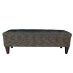 Banc de rangement capitonné long 10 boutons avec pouf ottoman