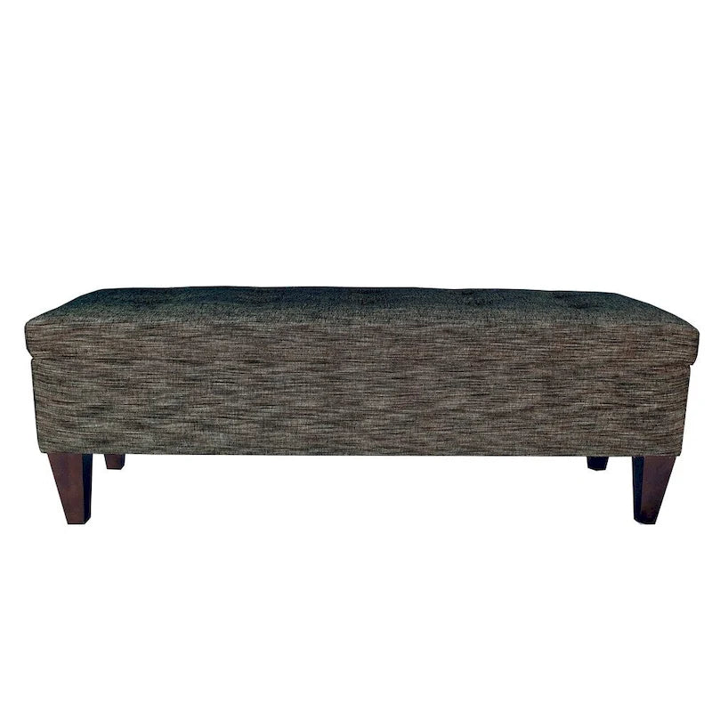 Banc de rangement capitonné long 10 boutons avec pouf ottoman
