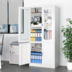 Meuble de Rangement en Métal à 5 Niveaux, Vitrine avec Portes Verrouillables et Étagères Réglables