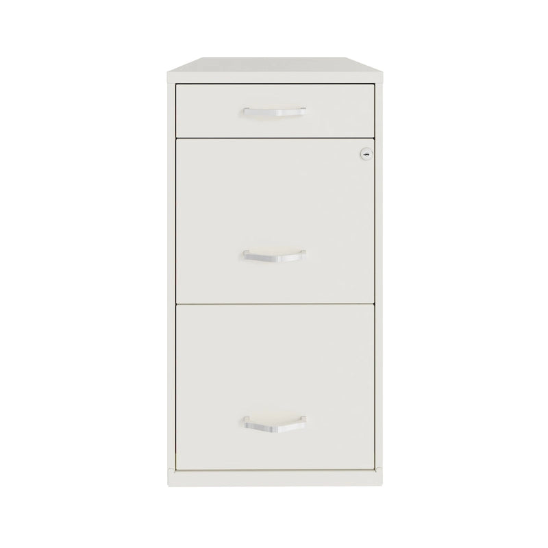 Classeur métallique 3 tiroirs profonds 18 pouces, Blanc Perle