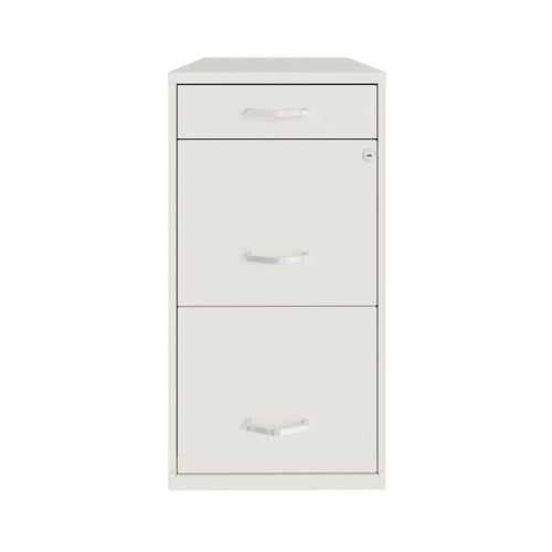 Classeur métallique 3 tiroirs profonds 18 pouces, Blanc Perle