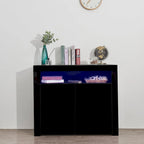 Meuble de rangement contemporain à 2 portes avec lumières LED
