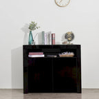 Meuble de rangement contemporain à 2 portes avec lumières LED