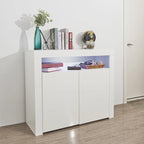 Meuble de rangement contemporain à 2 portes avec lumières LED