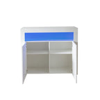 Meuble de rangement contemporain à 2 portes avec lumières LED
