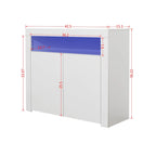 Meuble de rangement contemporain à 2 portes avec lumières LED