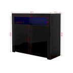 Meuble de rangement contemporain à 2 portes avec lumières LED