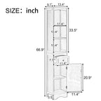 Tour de rangement pour linge de maison autoportante blanche/grise avec 3 étagères – Meuble peu encombrant