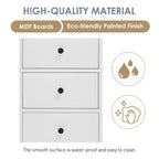 Meuble de Salle de Bain Haut Blanc, Armoire de Rangement Autoportante avec 3 Tiroirs et Étagère Réglable, Panneau MDF avec Finition Peinte