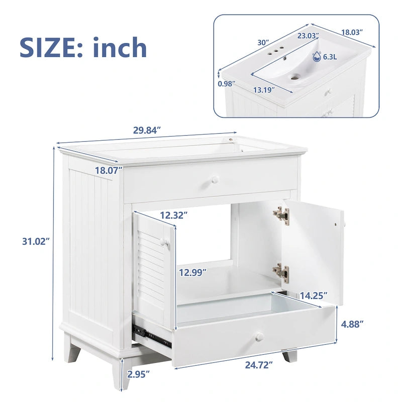 Meuble-lavabo sans lavabo