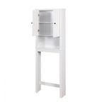 Meuble de rangement de salle de bain en bois, à placer au-dessus des toilettes, avec étagère réglable