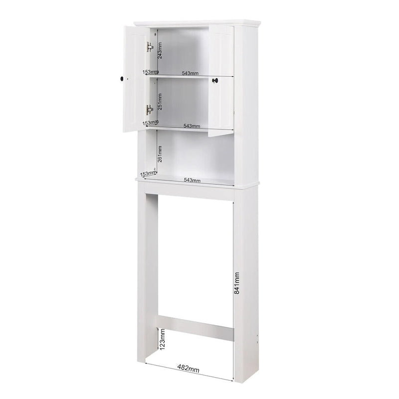 Meuble de rangement de salle de bain en bois, à placer au-dessus des toilettes, avec étagère réglable