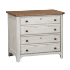 Blanc antique avec classeur latéral couleur châtaigne