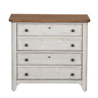 Blanc antique avec classeur latéral couleur châtaigne