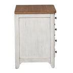 Blanc antique avec classeur latéral couleur châtaigne