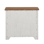 Blanc antique avec classeur latéral couleur châtaigne