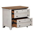 Blanc antique avec classeur latéral couleur châtaigne