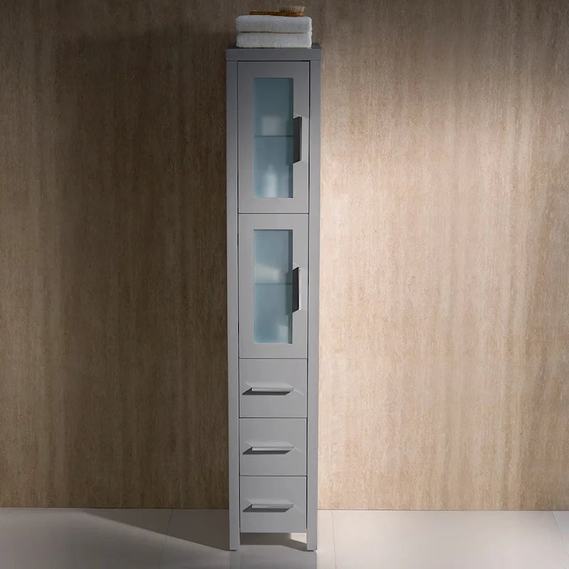 Meuble colonne de salle de bain autoportant en contreplaqué 68-1/8 po