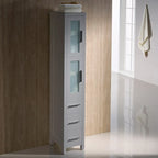 Meuble colonne de salle de bain autoportant en contreplaqué 68-1/8 po