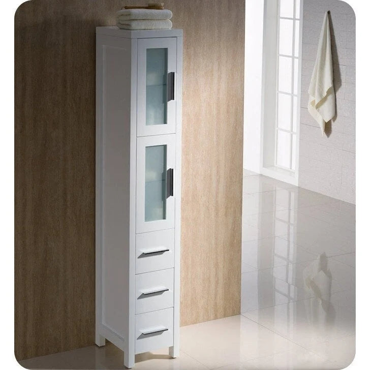 Meuble colonne de salle de bain autoportant en contreplaqué 68-1/8 po