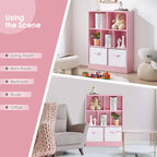 Étagère de rangement à 3 niveaux pour enfants, Meuble de présentation simple en bois pour chambre à coucher
