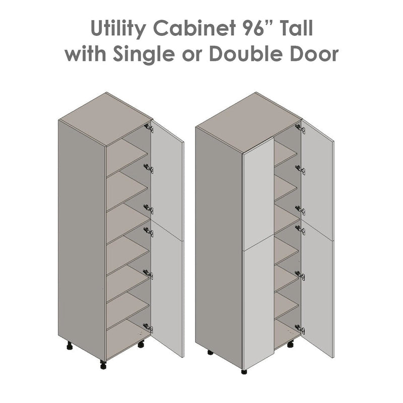 Armoire de rangement à quatre portes de 24 x 96 po - Gris - 24 x 96 x 23 3/8