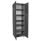 Armoire de rangement à quatre portes de 24 x 96 po - Gris - 24 x 96 x 23 3/8