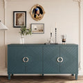 Armoire de rangement 4 portes élégante et fonctionnelle avec pieds en pin et MDF
