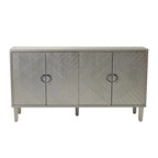 Armoire de rangement 4 portes élégante et fonctionnelle avec pieds en pin et MDF