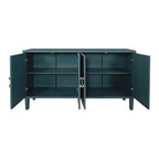 Armoire de rangement 4 portes élégante et fonctionnelle avec pieds en pin et MDF