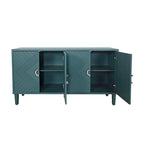 Armoire de rangement 4 portes élégante et fonctionnelle avec pieds en pin et MDF