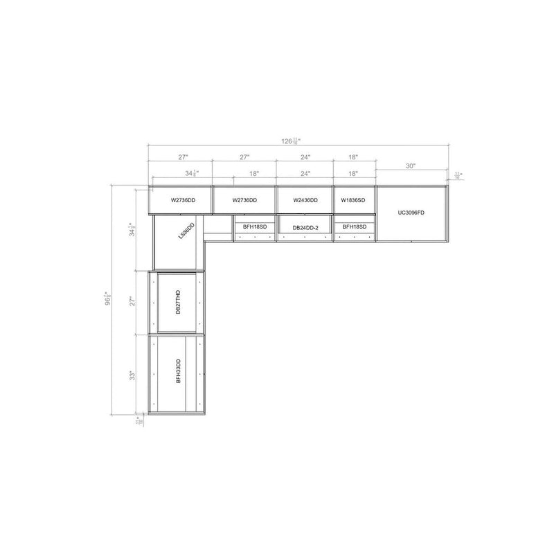 Collection base noir et gris – 8x10 pi de large – 126x96