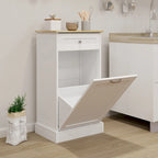 Meuble poubelle de cuisine autoportant, Meuble poubelle moderne en bois de 50 cm avec tiroir de rangement