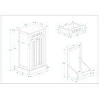 Meuble poubelle de cuisine autoportant, Meuble poubelle moderne en bois de 50 cm avec tiroir de rangement