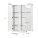 Meuble de rangement de cuisine autoportant à 14 niveaux avec 2 portes