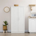 Meuble de rangement de cuisine autoportant à 14 niveaux avec 2 portes