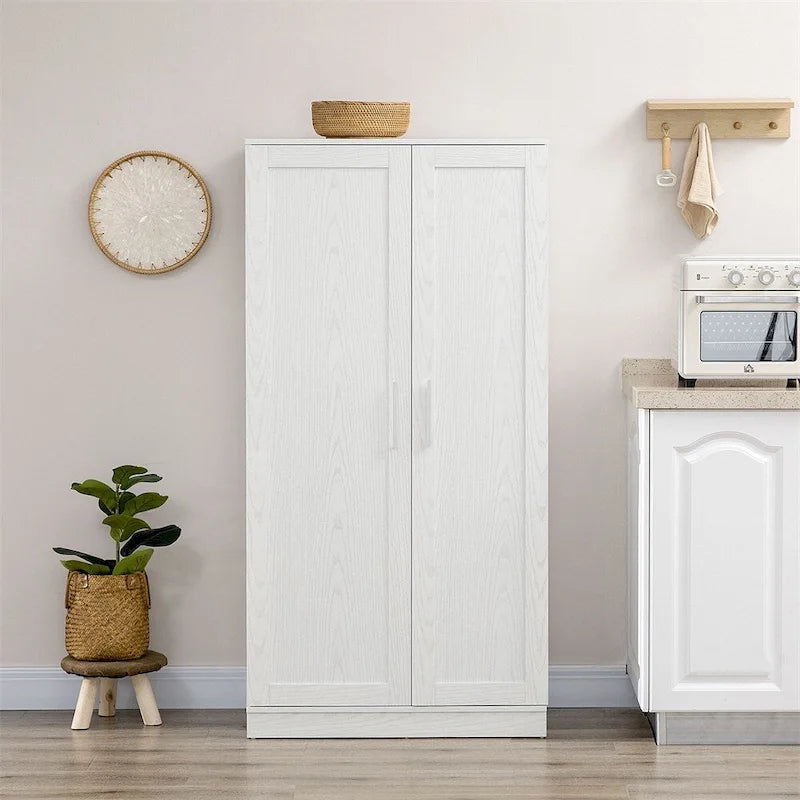 Meuble de rangement de cuisine autoportant à 14 niveaux avec 2 portes